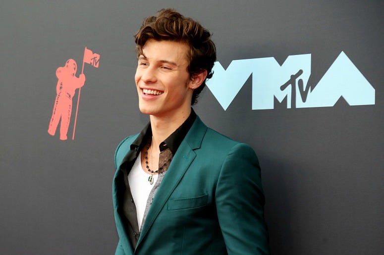 Shawn Mendes attends the 2019 MTV Video Music Awards at Prudential Center on August 26, 2019