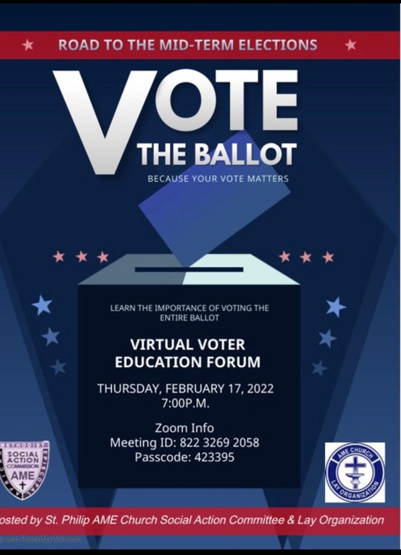 Vote The Ballot Virtual Voter Education Forum 