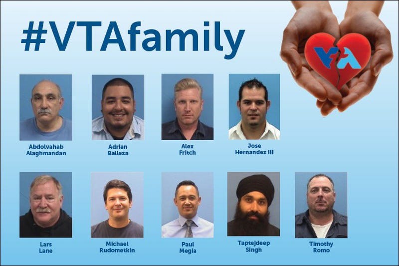 The nine victims of Wednesday's mass shooting in San Jose.
