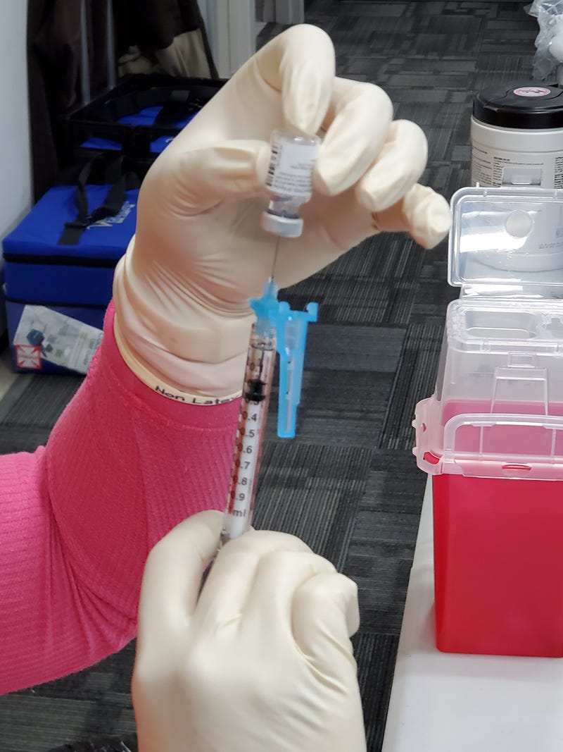Close-up of vaccine