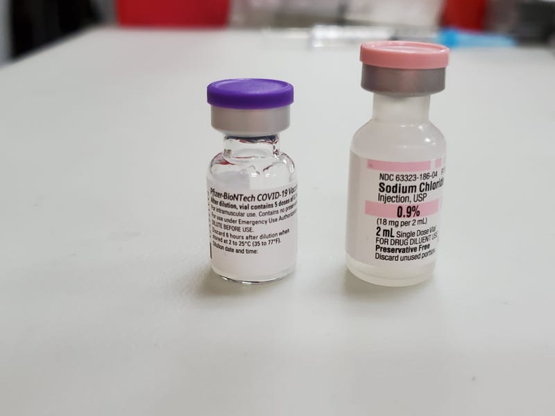 Close-up of vaccine vial 