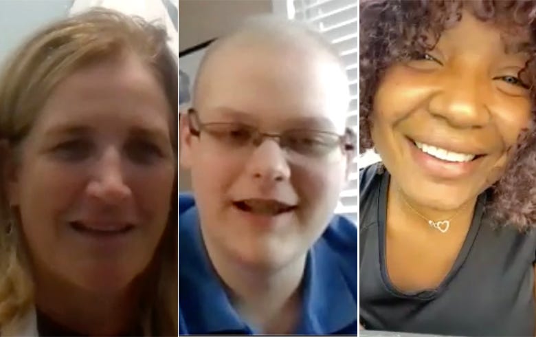 Maureen Baker, Connor McDermid and Luisa Batista