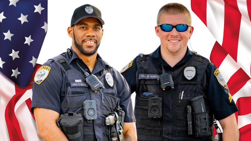 Ofc. Tyrone Ellis and Cpl. Michael Logan Mosher 