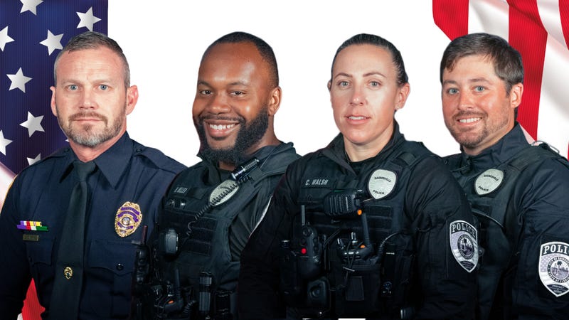 Sgt. Charles Owens, Ofc. Maurquice Miller, Cpl. Casey Walsh, and Ofc. Dalton Ripley