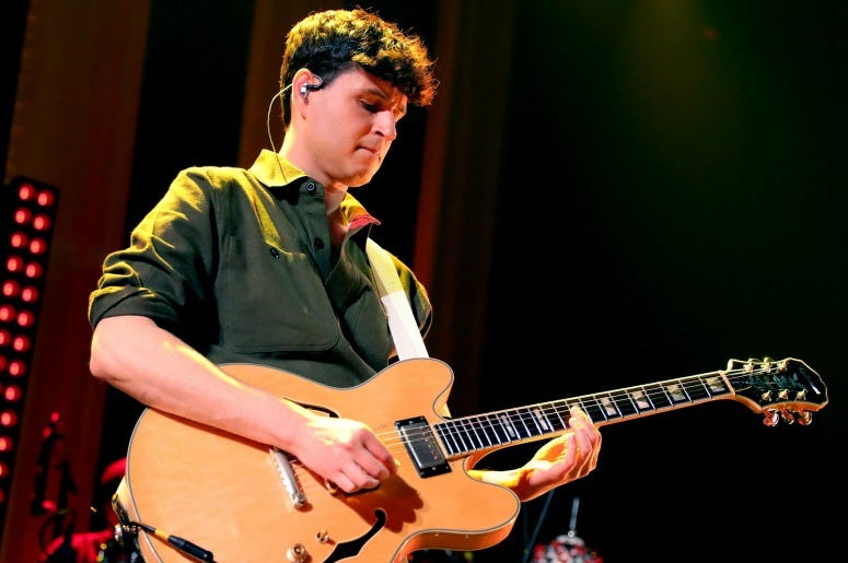 Ezra Koenig of Vampire Weekend performs on stage