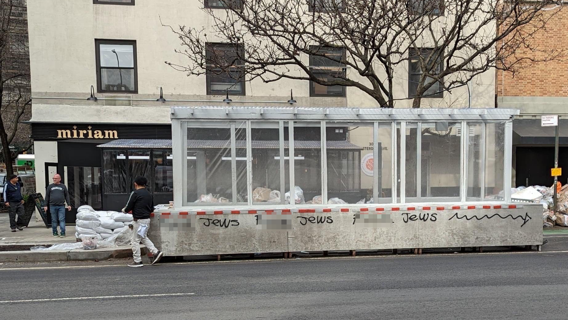 Antisemitic graffiti scrawled on Israeli restaurant Miriam's new UWS location
