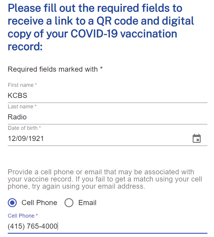 First, visit the state’s Digital COVID-19 Vaccine Record website, where you’ll enter your first name, last name, birthday and – this is key – the cell phone number or email address you provided when you were vaccinated.