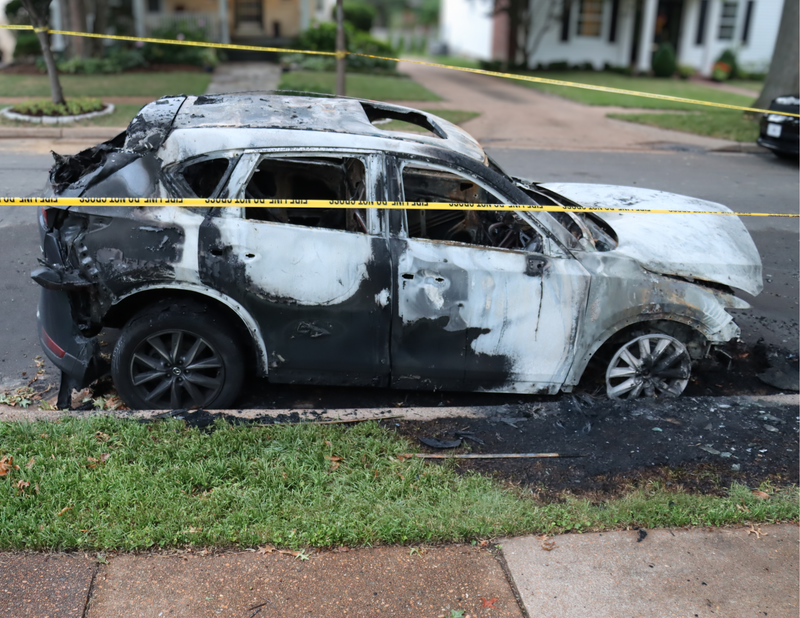 Police say several cars were set on fire outside a Jewish family's home in an apparent hate crime
