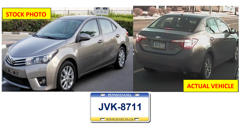 Pictures of a vehicle which Philadelphia police say was stolen during a home invasion where a 71-year-old woman was raped.