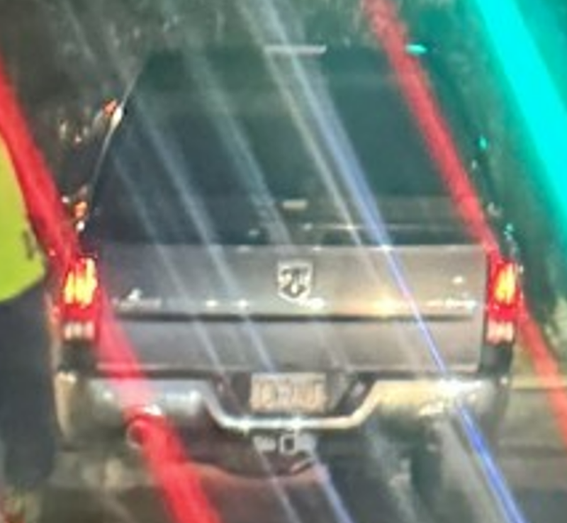 Photo of a vehicle they are investigating after a tennis coach was seriously injured in a hit-and run accident following a music festival