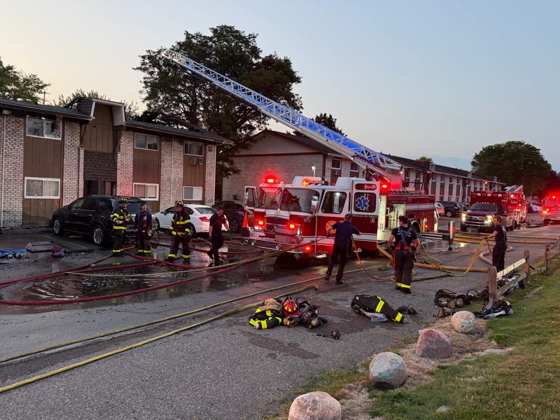 Aftermath of condo complex fire in Westland.