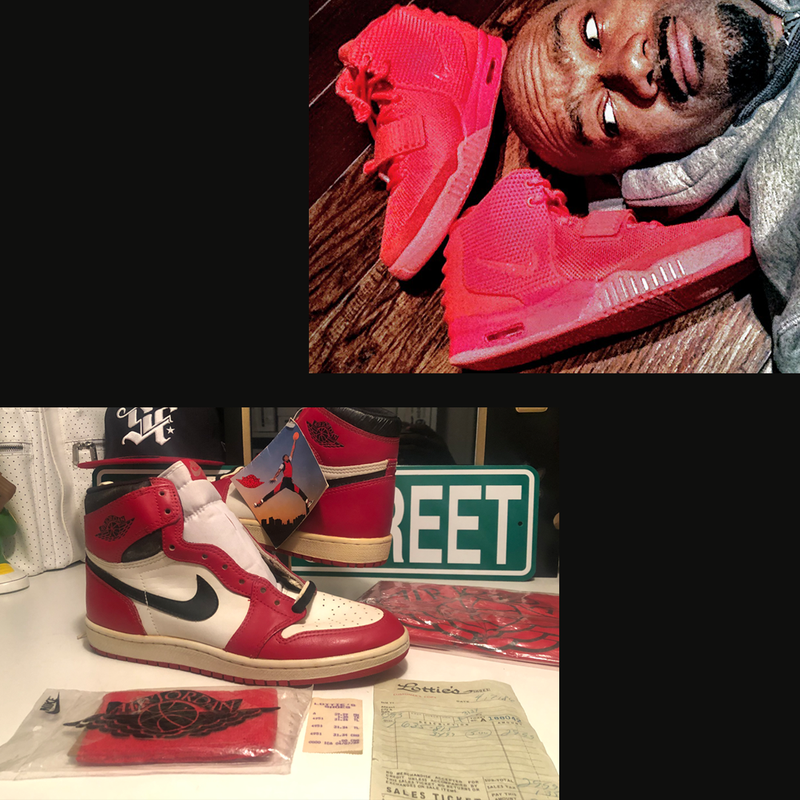 red sneakers