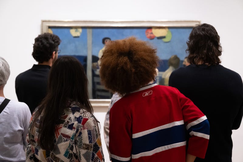 Visitors at the Whitney Museum during free admission nights.