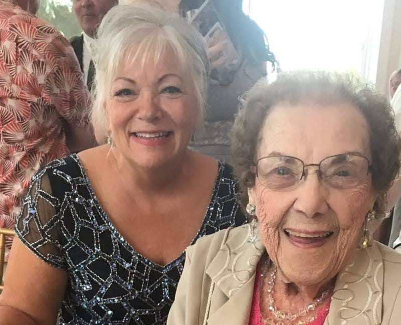 Peggy McEvilly-Reed (left) will appear on a Wheel of Fortune’s “Secret Santa Holiday Giveaway” show on Tuesday, Dec. 14 at 6:30 p.m. Her mother Ann McEvilly (right, now deceased), was a longtime fan of the show and urged McEvilly-Reed to audition.