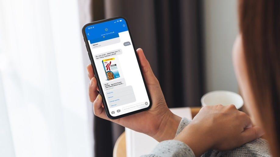 Walmart launches free 'text to shop' service