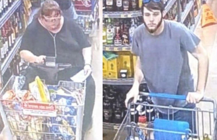 A woman and a man wanted for stealing from Walmart in Michigan