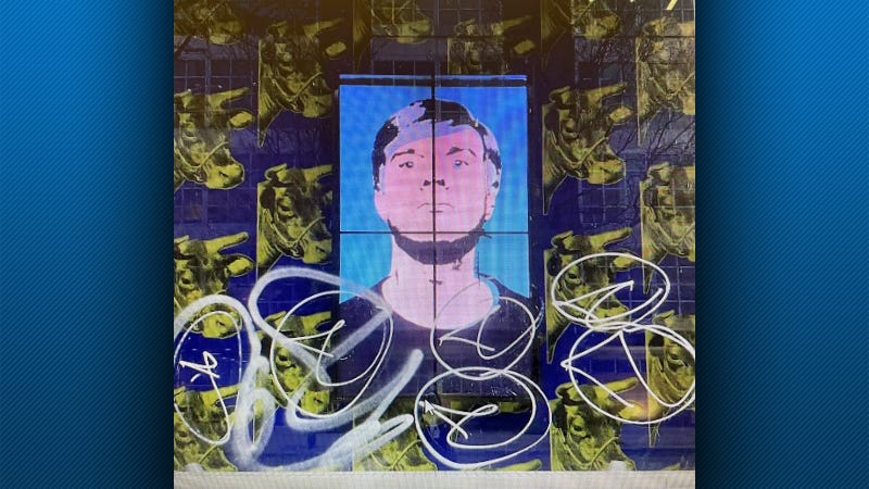 Andy Warhol Museum tagged with graffiti