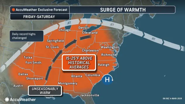 warm weekend map