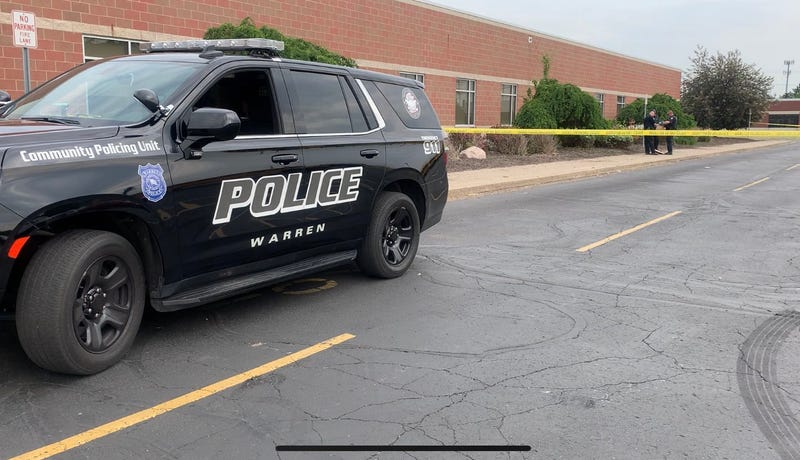 Warren police SUV in Collegiate High School parking lot