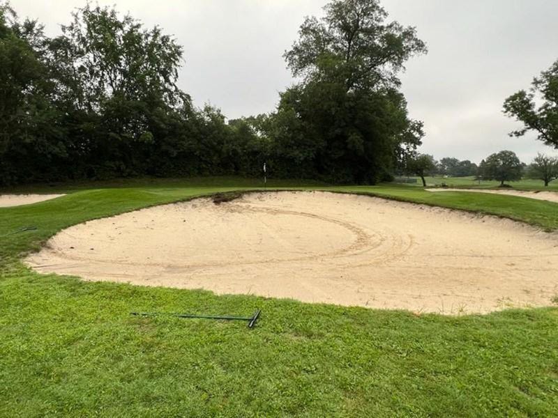 Damage to the Warren Valley Golf Course in Dearborn Heights caused by vandals on a golf cart