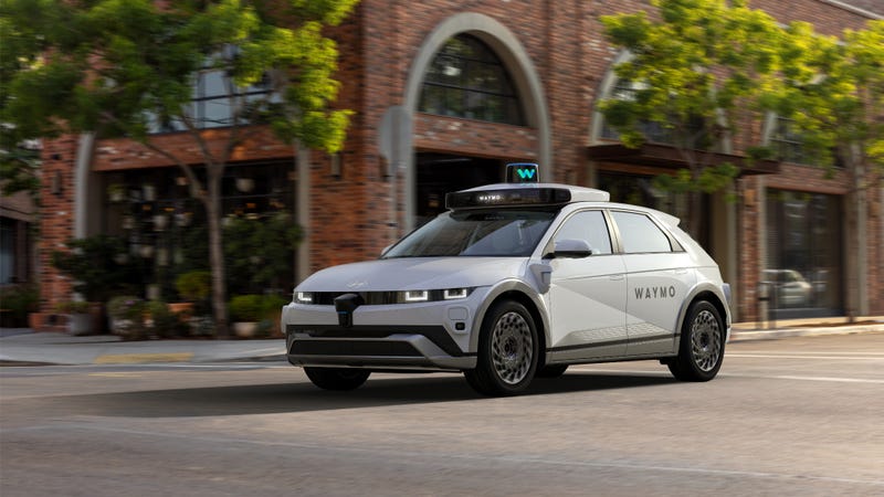 Rendering of the 6th-generation Waymo Driver on Hyundai’s all-electric IONIQ 5 SUV