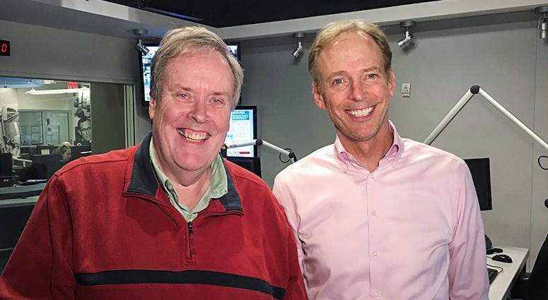 Wayne Cabot and Paul Murnane inside the WCBS 880 studio in New York.