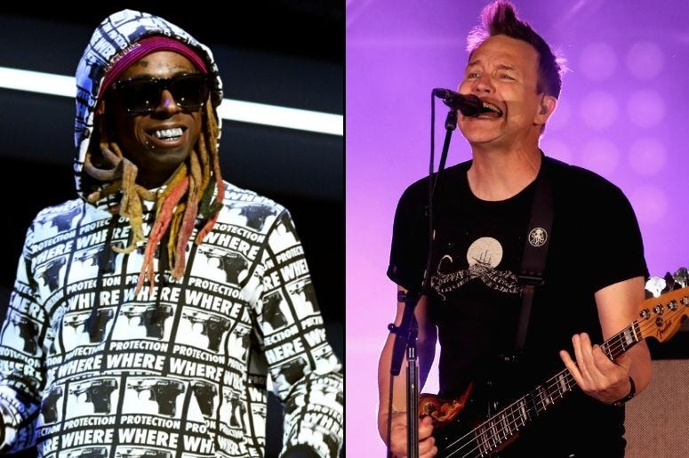 Lil Wayne and Mark Hoppus of Blink-182