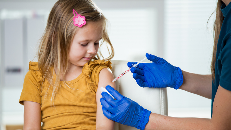 Child getting vaccine