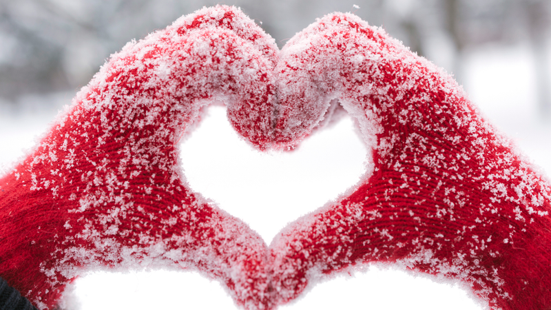 heart mittens