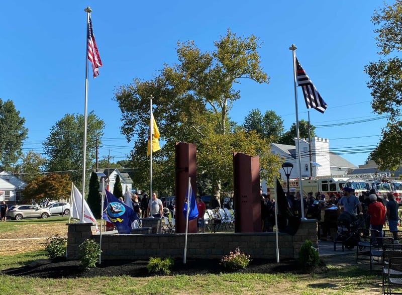 The new September 11 memorial in Westville, New Jersey.