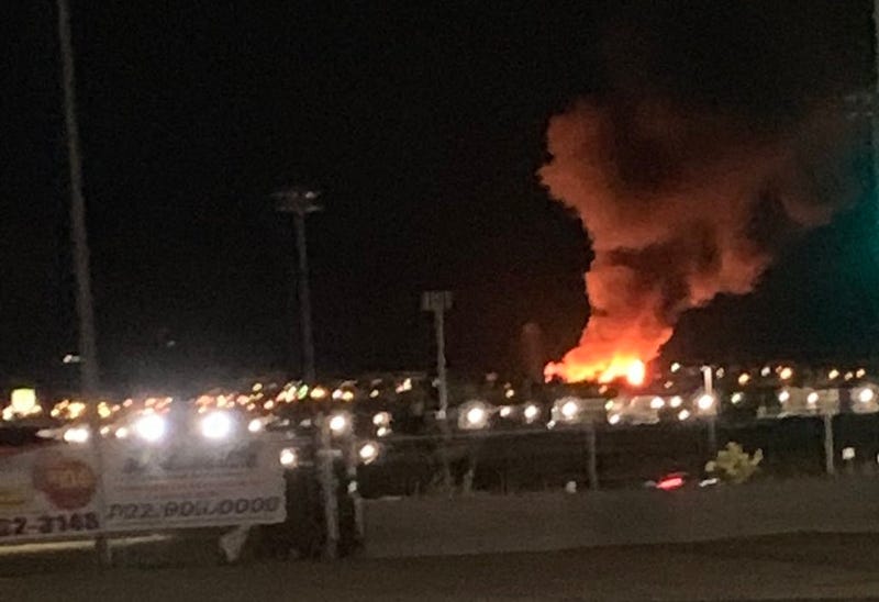 Fire burns at Wetlands Park on 2/17/21