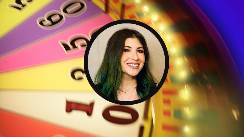 Ashley O on game show wheel background