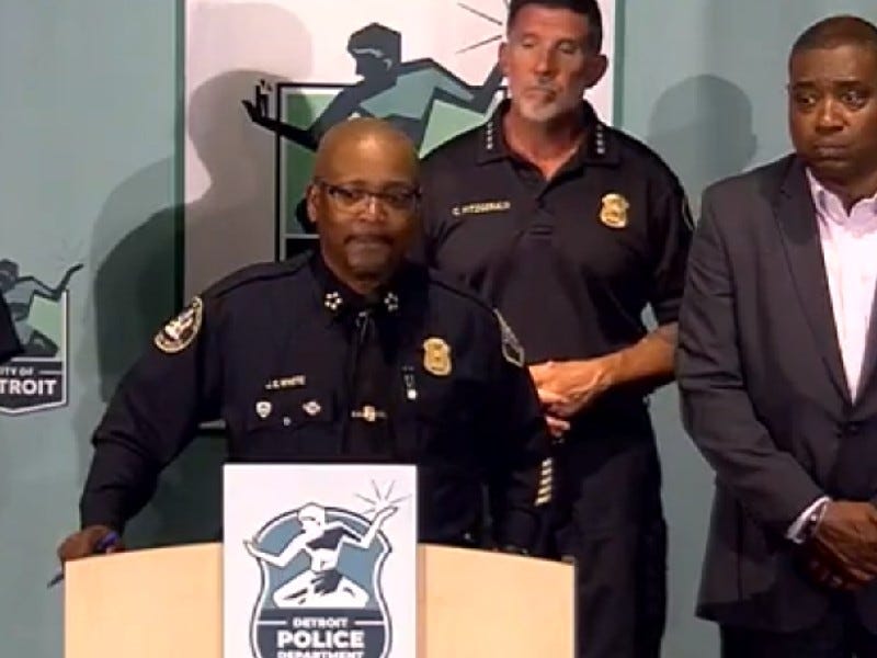 Detroit Police Chief James White at press conference
