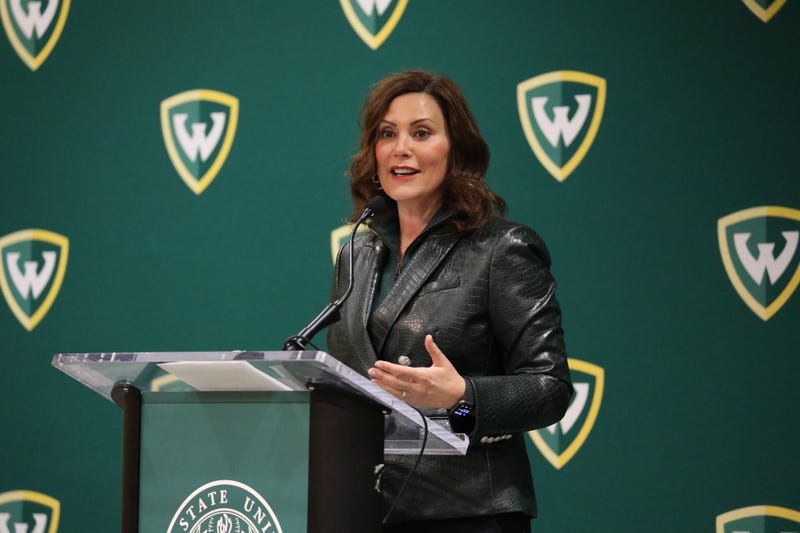 Gov. Gretchen Whitmer speaking at Wayne State