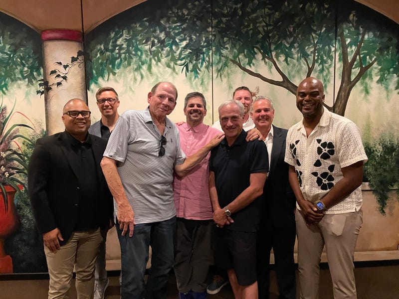 From left, Laurence Holmes, Russ Mitera, Terry Boers, Matt Spiegel, Dan Bernstein, Chris Tannehill, Mitch Rosen and Jason Goff
