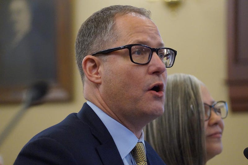 A.J. Wilhelmi, CEO of the Illinois Health and Hospital Association, testifies before a legislative committee in March about impending cuts in federal Medicaid spending.