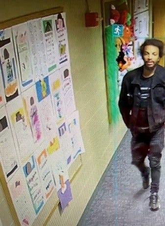 Police-provided surveillance image of accused trespasser at the Wintergreen Magnet School in Hamden, 1/31/23