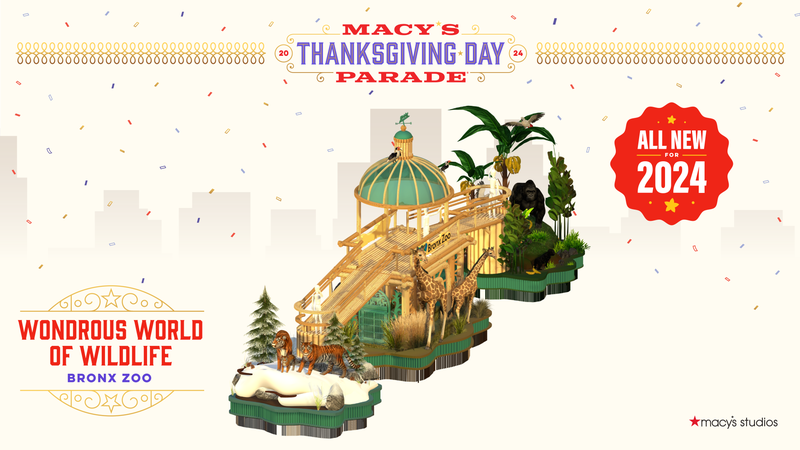 The Bronx Zoo and Macy’s will debut Wondrous World of Wildlife, a new float celebrating the zoo’s beloved animals and naturalistic exhibits.
