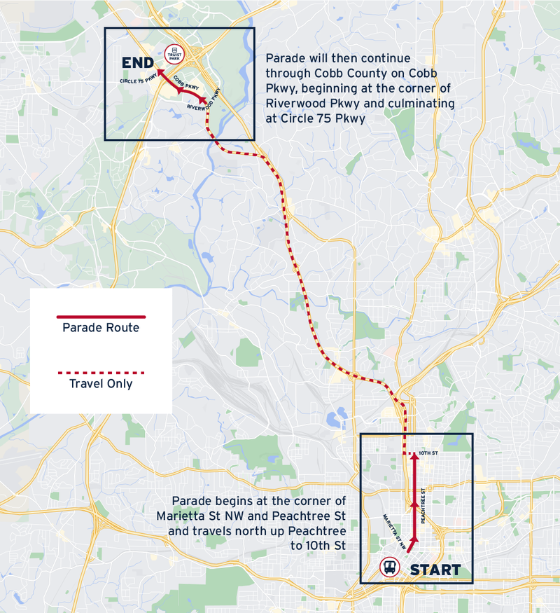 Atlanta Braves World Series Parade Route