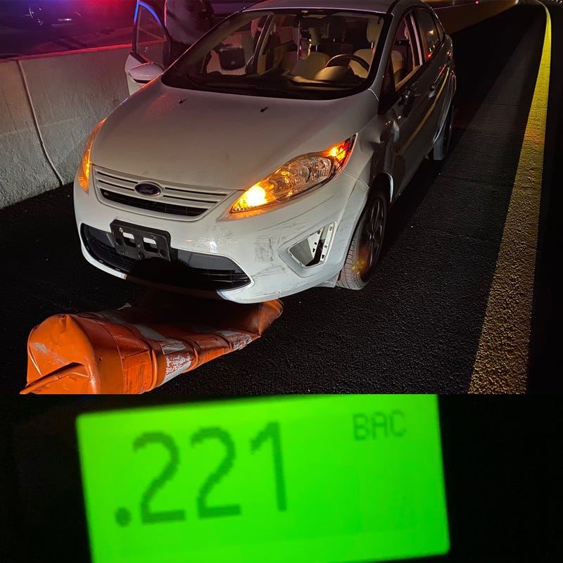 Scene of a wrong-way driver crash on the 215 Beltway on 3-25-21
