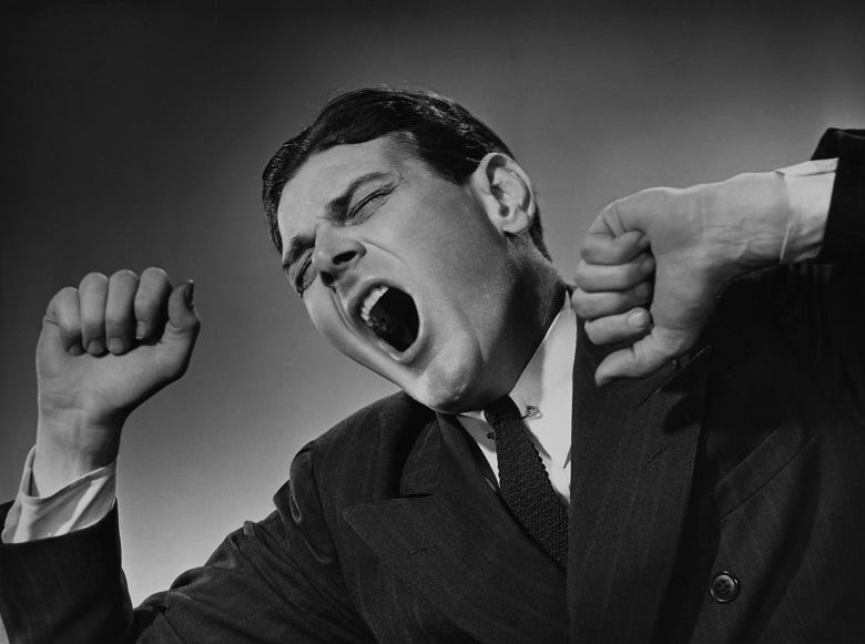 man yawning 