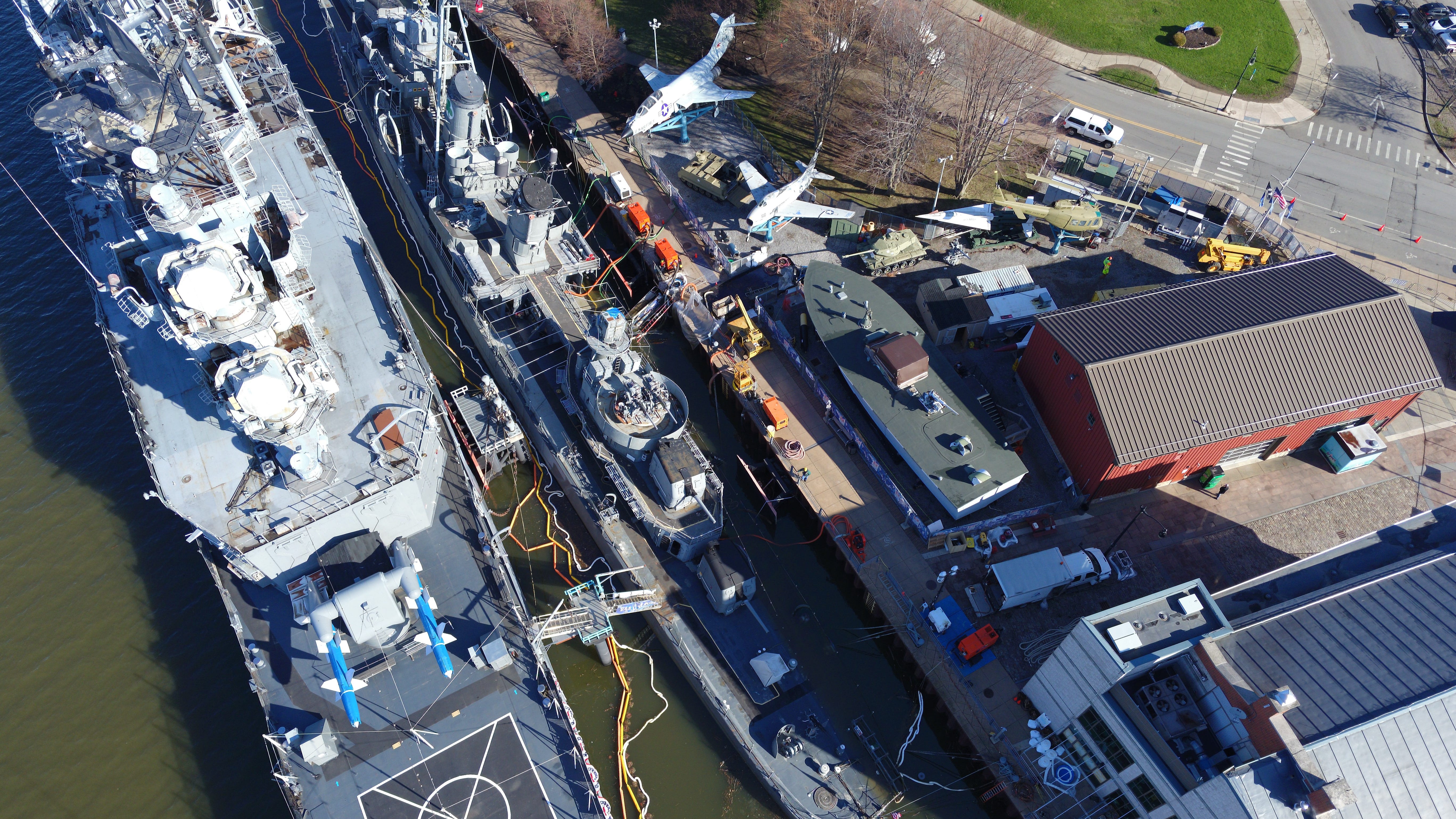 Progress continues with a dozen holes plugged in hull of USS The Sullivans