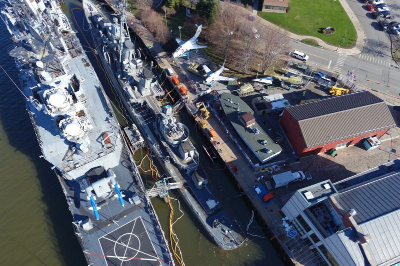 USS The Sullivans drone shot