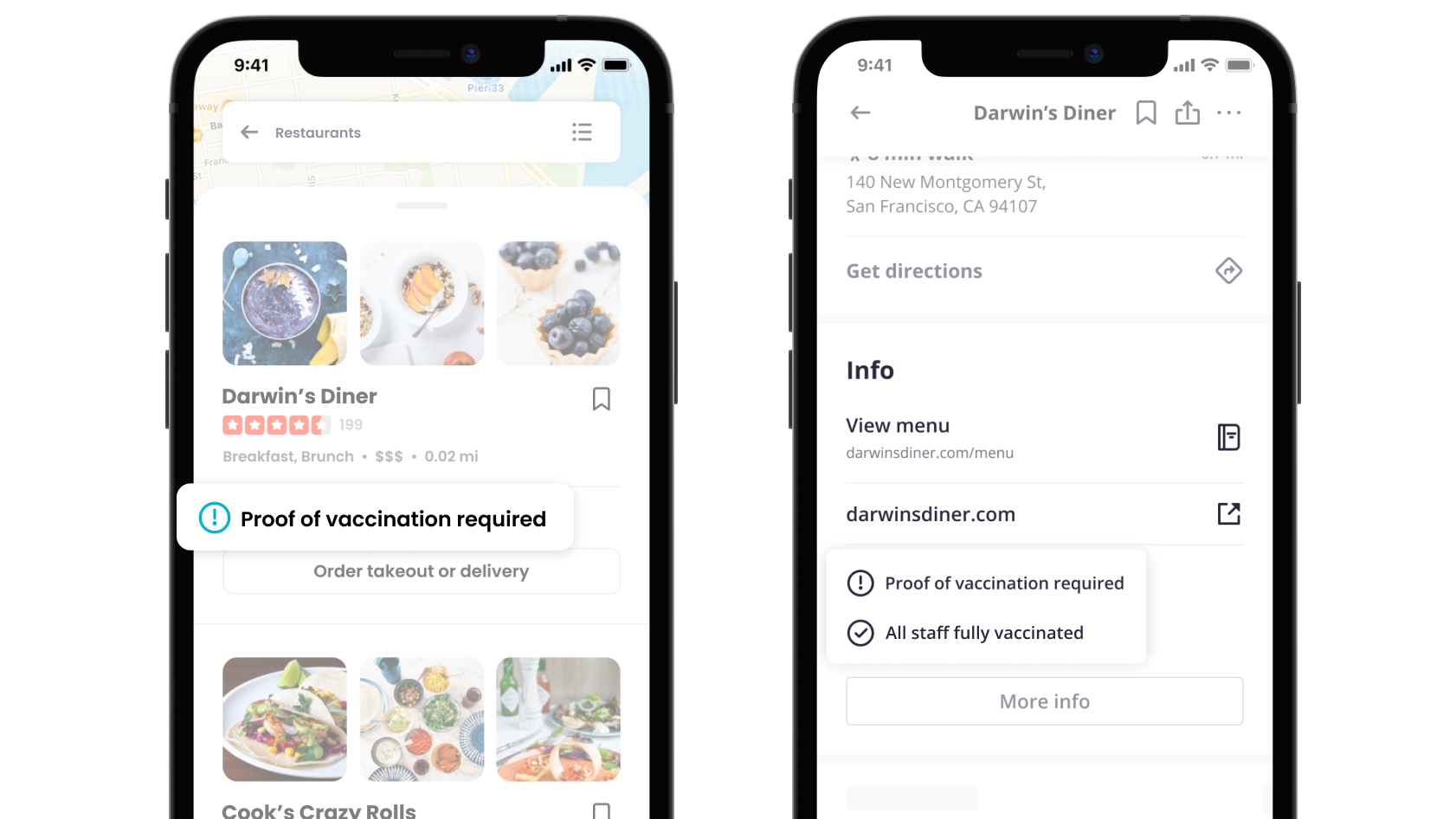 Yelp adds COVID guidelines to listings, including proof of vaccination requirements