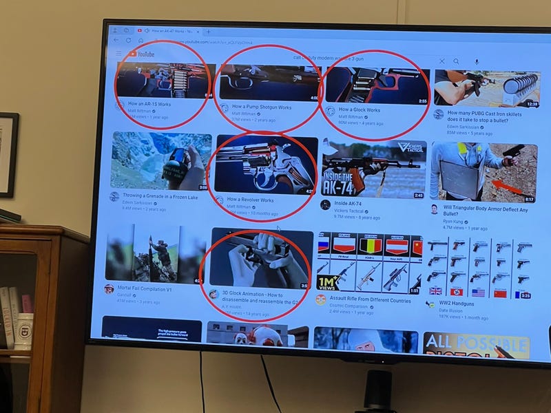 The Manhattan District Attorney's Office and law enforcement officials provided examples of ghost gun videos available on YouTube in a call to action against the video sharing platform on Wednesday.