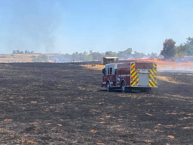 CAL FIRE's Nevada-Yuba-Placer Unit battling the flames.