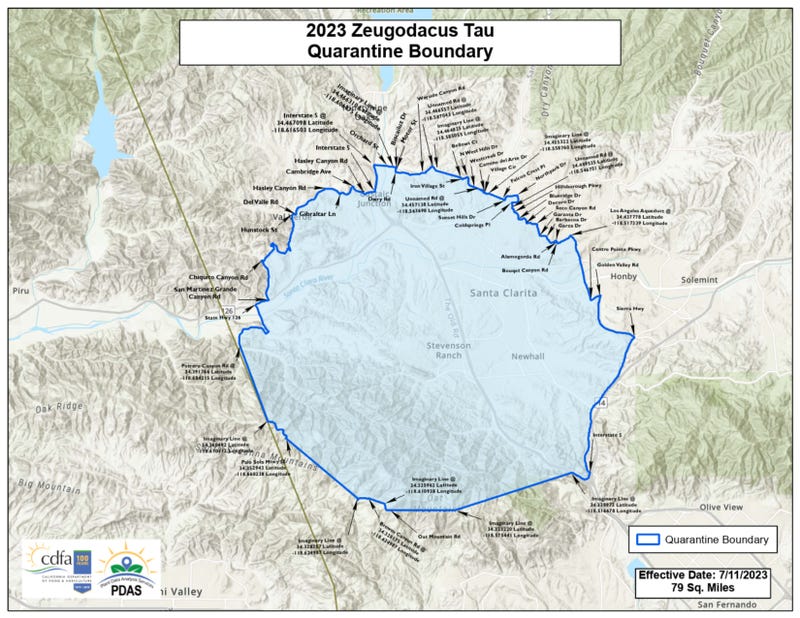 Quarantine boundary of a Los Angeles neighborhood