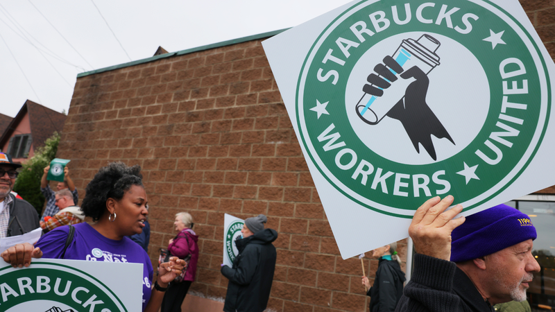 Union Representing Starbucks Workers rally