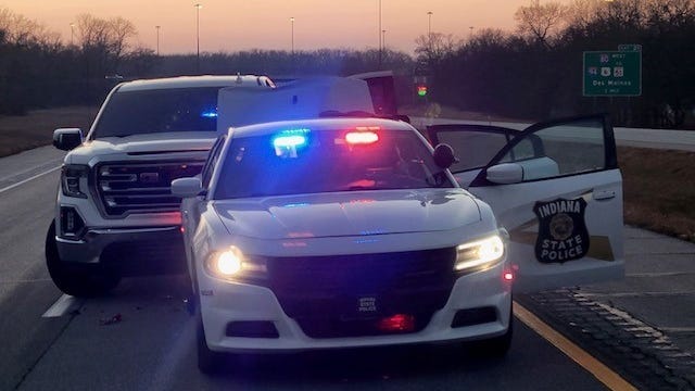 Drunk driver rear-ends Indiana State Trooper on toll road: ISP