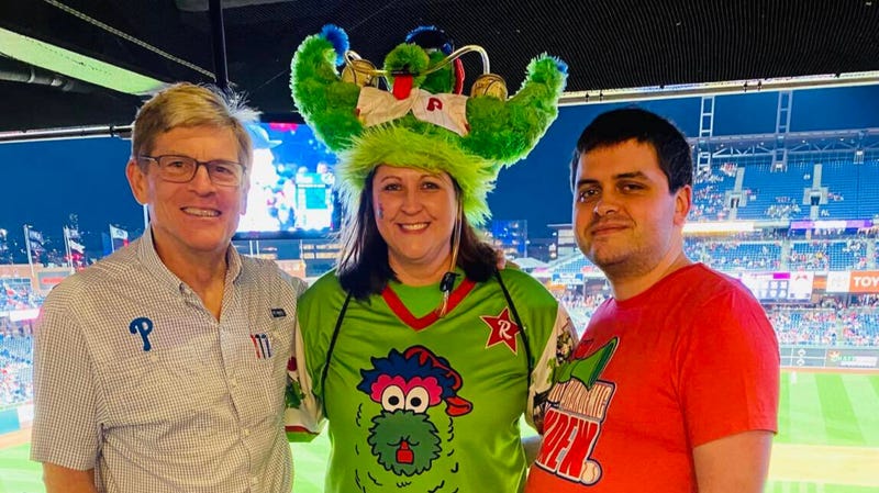 From left: Phillies Managing Partner and CEO John Middleton, Kerri Lubinsky, and her son, Cody Lubinsky.